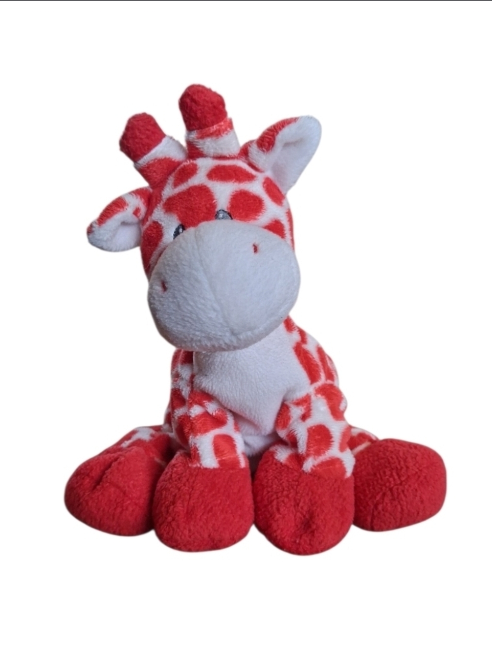 2007 Ty Kisser Red & White Plush Giraffe Stuffed Animal - Retired Vintage